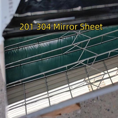 Satu sisi cermin mengkilap dengan kertas pelindung &amp; sisi lain Matt 304 stainless steel lembaran 4 kaki x 8 kaki