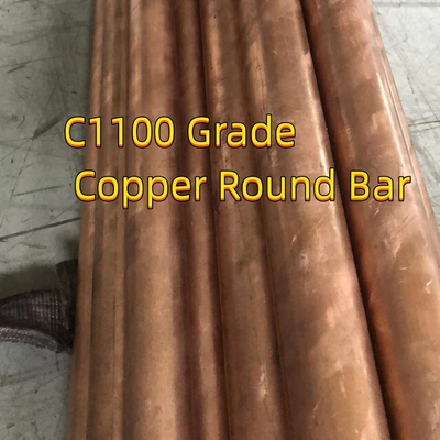 OFHC C10100 Tembaga Solid Bar Rod Oxygen Free High Conductivity OD25mm Alloy C10100