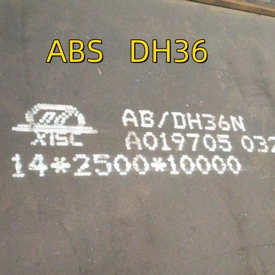 Piring baja bangunan kapal Panjang 8000 mm Lebar 2000 mm Ketebalan 14 mm DH36 Grade