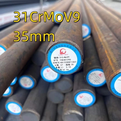 Nitriding Steel D 35mm Material 1.8519 31CrMoV9 Pengolahan Panas dan Mesin Hot Rolled Steel Soild Rod