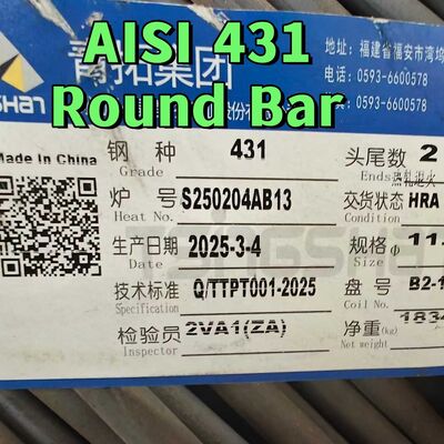 Hot Rolled SUS431 Rod Stainless Steel Round Bar Grade 14cr17ni2 Aisi 431 DIN1.4057 75mm Rod Hitam