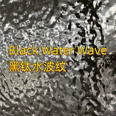 316L stainless steel 2000mm Cermin Dekorasi Air Wave Plaka Air Ripple Sheet Black Surface