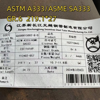 ASME SA333/SA333M GR6 Pipa Baja Tanpa Jahit ASTM A333 Gr6 Suhu Rendah