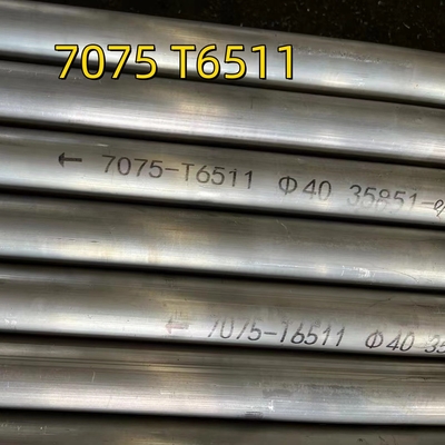 Kekuatan Tinggi Terapi 7075 T6511 Soild Rod Aluminium Alloy OD40mm Untuk Pesawat