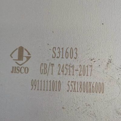 55mm tebal stainless steel 316L plat 2000*6000mm Din1.4404 s31603 12mm tebal SS plat Kelas 316