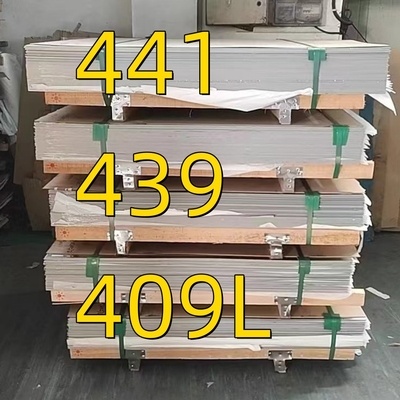 1.4509 AISI 441 2B 2D lembaran stainless steel SUS441 lembaran logam 2D permukaan yang digunakan untuk sistem knalpot mobil