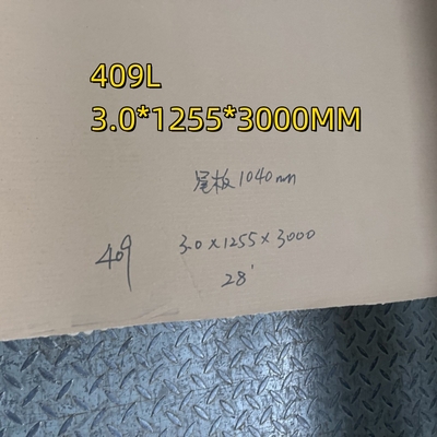 ASTM A240 Grade 409L 1.4512 3.0-12mm Hot Rolled SUS409 Plat baja tahan karat NO 1 Finish