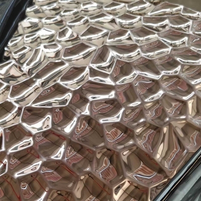 Efek Ripple SUS304 201 Efek Cermin Gelombang Air Lembar baja tahan karat 1.0*1220*2440mm