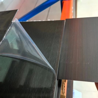 Antifingerprint 201 304 Lembar stainless steel hitam permukaan rambut yang disikat 1.0*1220*2440mm Sandblasting