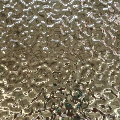 Logam 304 201 Baja tahan karat Lembar Air Ripple Tembok Panel Dekorasi Logam 0.6*1219*2438mm