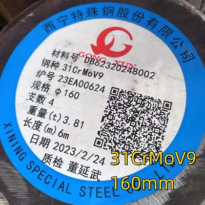 Nitriding Steel DIN 1.8519 / 31CrMoV9 Alloy Steel Forged Bar Untuk Batang Piston Permukaan Hitam Dan Cerah