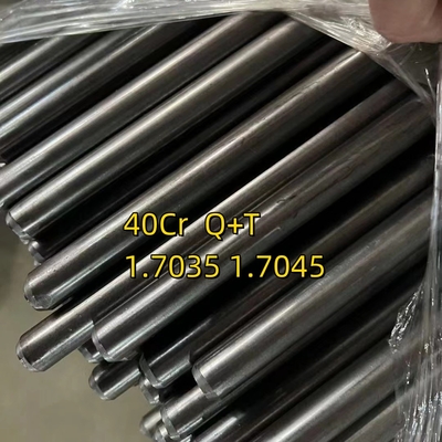 40Cr 1.7035 Q+T 25mm Dia 2500mm Panjang Bar Bulat Ditarik Dingin Permukaan Cerah H9 Toleransi HRC 28-32