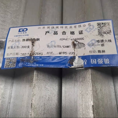 Bagian Baja Struktural A36 Q235B Hot Dip Galvanized Steel Angle Bar 50*50*5*6000mm