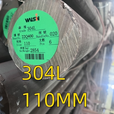 Baja tahan karat 304 Bar Bulat Hitam Cerah Selesai AISI 304L Baja tahan karat Soild Bar OD 110MM