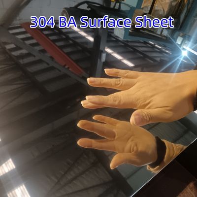 304 BA Permukaan cermin DIN1.4301 Lembar baja tahan karat logam 0.6mm 1220*2440mm