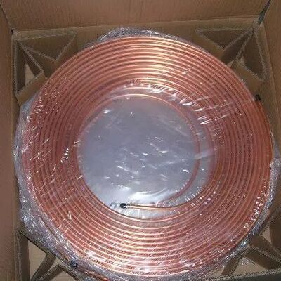 Pure Copper Pipe Soft ASTM B837 Red Copper Tube 6.35*0.8mm Pancake Coil untuk AC