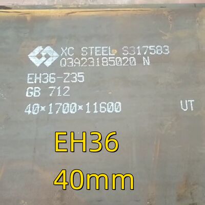 CCS BV ABS EH36 Hot Rolled High-Strength Shipbuilding Steel Plate Kekuatan Dampak Pada -40 °C Dengan Lukisan Anti karat