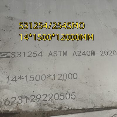 254 SMO/UNS S31254 W. Nr. 1.4547 Ketebalan 3-50 mm Plat stainless steel yang digulung panas