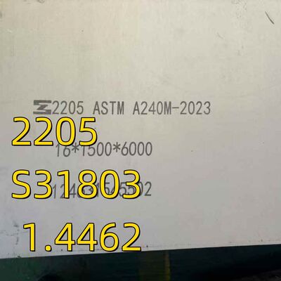 Pelat Baja Tahan Karat ASTM A182 F51 38*1220*2440mm S31803 1.4462 Pelat Baja Dupleks