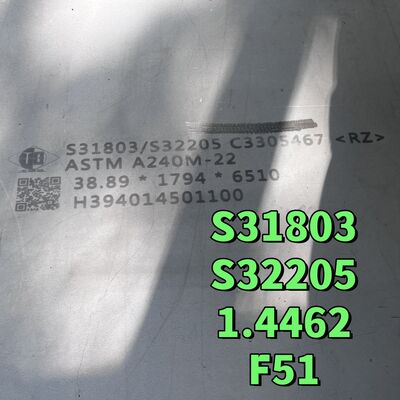 Pelat Baja Tahan Karat ASTM A182 F51 38*1220*2440mm S31803 1.4462 Pelat Baja Dupleks