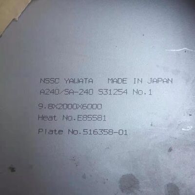 S31254 254 SMO Baja Tahan Karat Canai Panas Pelat F44 SA240 UNS S31254 Pelat 3.0*1219*2438mm