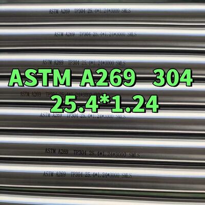 ASTM A269 TP304 Stainless Steel Seamless Pipe 9.525mm OD 0.889mm Wall BA Bright Annealed