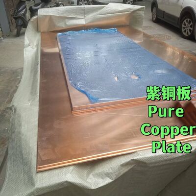 Plat Tembaga Murni C1100 T2 99,9% Cu Lembar Digulung Panas 0,5mm - 20mm Ketebalan 600mm Lebar