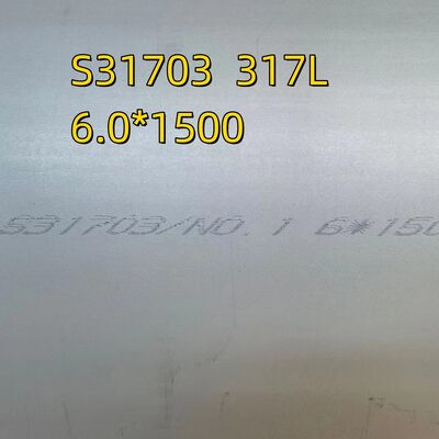 SS317LSPlat baja tahan karat 1.4438 X2CrNiMo18-16-4 4*1500*6000mm Plat 317L yang digulung panas